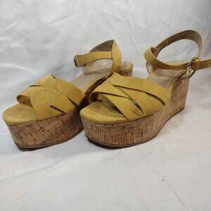 H&M Yellow Platform wedge sandals
